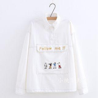 Long-sleeve Embroidered Cargo Shirt