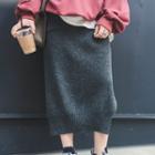 Slit Wool Skirt