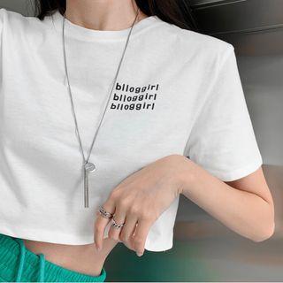 Lettering Loose-fit Crop T-shirt
