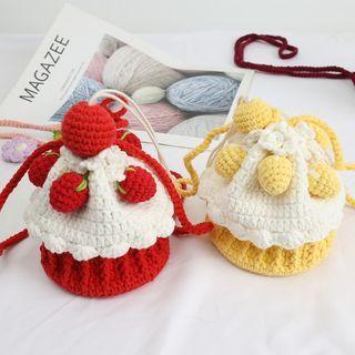 Two-tone Crochet Knit Crossbody Bag