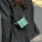 Houndstooth Flap Crossbody Bag Green - One Size