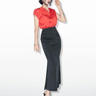 Set: Sleeveless Top + Mermaid Maxi Skirt
