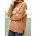 Letter High-neck Sweater