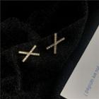 Rhinestone Cross Earring 1 Pair - Earrings - Gold - One Size