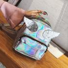 Glittered Wing Hologram Faux Leather Backpack