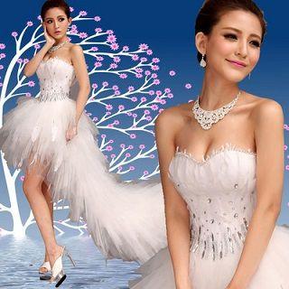 Strapless Dip-back Party Dress