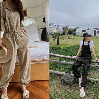 Drawstring-hem Buckled Jumpsuit