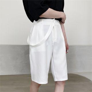 Strap Accent Plain Shorts