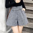 Color-block Striped High-waist Acrylic Shorts