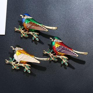 Faux Crystal Bird Brooch