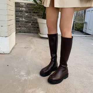 Round-toe Long Platform Boots