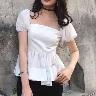Puff Sleeve Square Neck Top