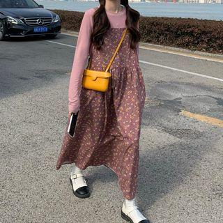 Plain Top / Floral A-line Dress