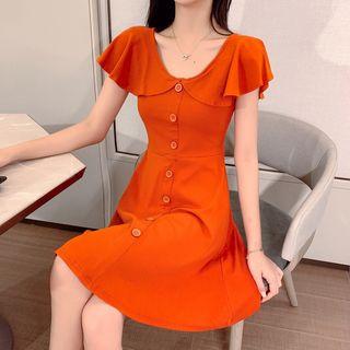 Short-sleeve Button Slim Fit Dress