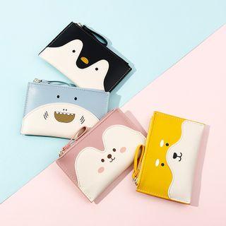 Cartoon Print Faux Leather Zipped Short Wallet