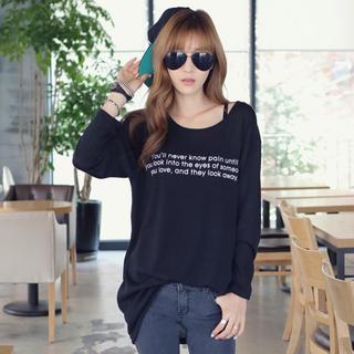 Lettering Long-sleeve Top