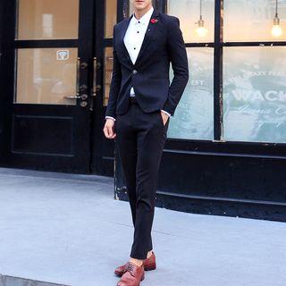 Set: Plain Blazer + Slim Fit Pants