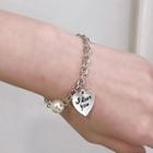 Alloy Heart Bracelet Al1836 - Silver - One Size