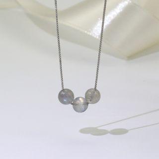 Moonstone Bead Pendant Necklace