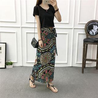 Maxi Printed Wrap Skirt