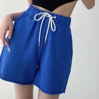 High-waist Embroidered High-waist Shorts
