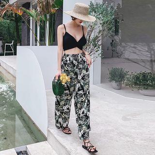 Set: Wavy Edge Bikini + Floral Pants