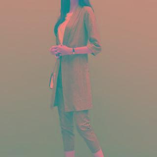 Set: Open-front Blazer + Cropped Straight Leg Pants