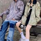 Couple Matching Cat Print Zipped Jacket