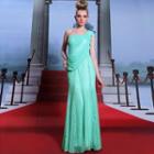 Single Shoulder Mesh Panel Evening Gown