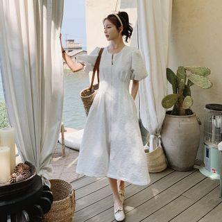 Long Puff-sleeve Dress