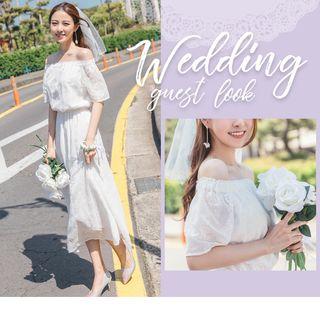 Elastic Waist Off-shoulder Maxi Dress