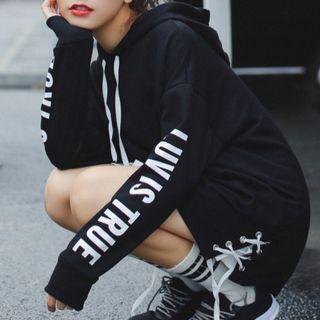 Tie-side Hooded Long Pullover