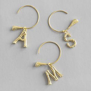925 Sterling Silver Lettering Drop Earring