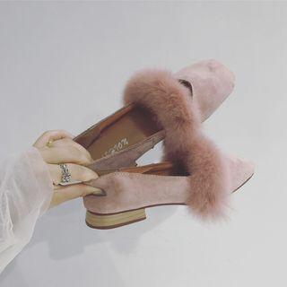Faux-fur Trim Pointy Flats