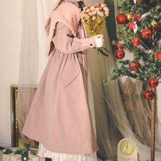 Fleece Collar Slim-cut Coat