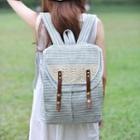 Canvas Flap Lace-panel Backpack