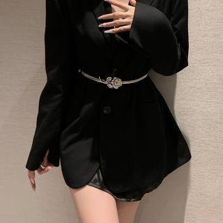 Floral Alloy Waist Belt Silver - One Size