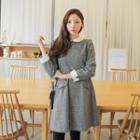 Peter Pan-collar Houndstooth A-line Dress