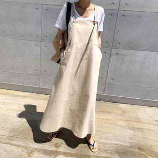 Plain Maxi A-line Overall Dress