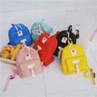 Canvas T-strap Heart Badge Backpack