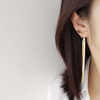 Alloy Fringed Earring 1 Pair - Clip On Earring - Gold - One Size