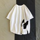 Elbow-sleeve Puppy Printed T-shirt