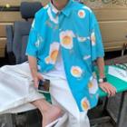 Short-sleeve Egg Print Shirt
