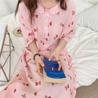 Short-sleeve Heart Print Sleepdress