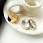 Set Of 2: Alloy Ring / Polished Open Ring Set - Ring - One Size