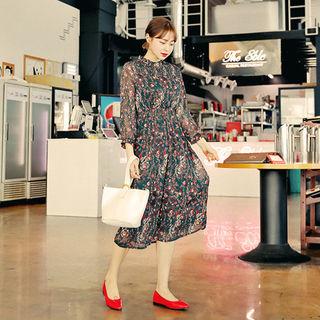 Smocked-panel Pattern Dress