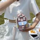 Pvc Panel Color Block Crossbody Bag As Shown In Figure - One Size