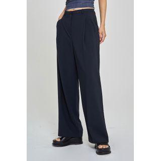 Welt-pocket Wide-leg Pants