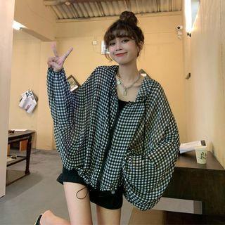 Gingham Hooded Jacket Gingham - Black & White - One Size
