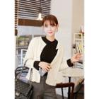 Round-neck Faux-pearl Button Cardigan